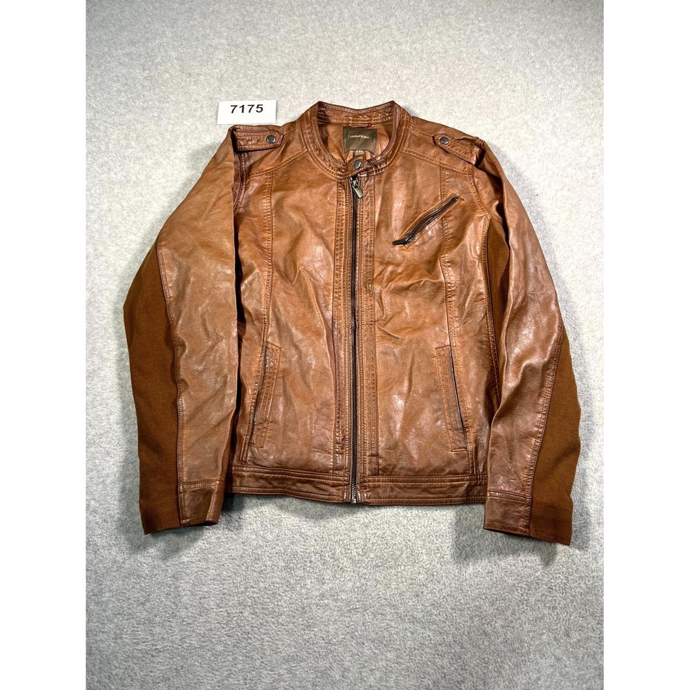 Maurices Moto Jacket Womens 2XL Brown Full Zip Long Sleeve Ribbed Side Panels‎